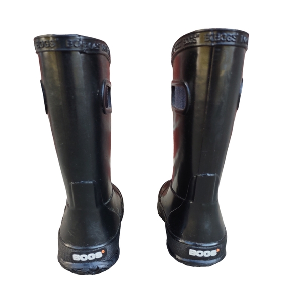 Bogs Youth Size 9 Black Waterproof Rainboots - Picture 4 of 16